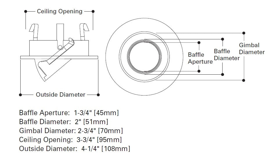 Halo Recessed 3009WHBB 3" Adjustable Flush Gimbal Trim with 35 Degree Tilt, White with Black Baffle