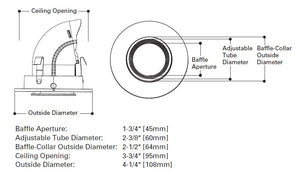 Halo Recessed 3010TBZ 3" Super-Adjustable Trim, 0-75 Degree Adjustment, 