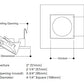 Halo Recessed 3013BK 3" Square Adjustable Gimbal Trim, Black
