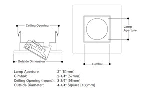 Halo Recessed 3013TBZ 3" Square Adjustable Gimbal Trim, Tuscan Bronze
