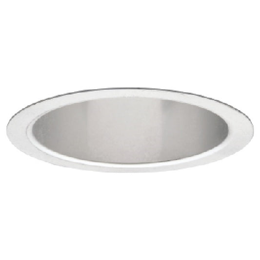 Halo Recessed 405H 6" Specular Full Cone Reflector Trim, Haze Reflector, White Trim