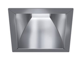 Halo Recessed Commercial 41SQCIEM 4" Square Medium Distribution Trim Reflector, Specular Clear Finish, Internal Emergency Reflector
