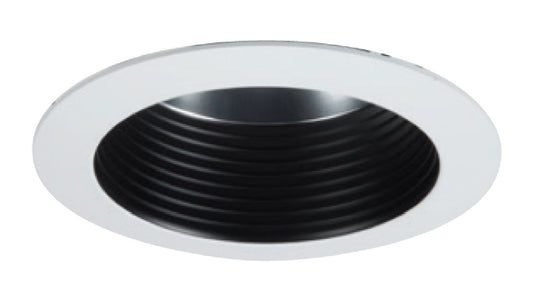 Halo Recessed Commercial 41WDBB 4" Baffle Reflector, Wide 75 Degree Beam Angle, 1.24 SC, Black Baffle (White Flange)