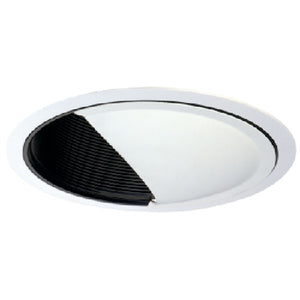 Halo Recessed 425P 6" Wall Wash with Coilex Baffle and Scoop Reflector, Black Baffle, White Trim