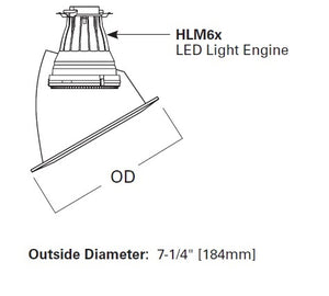 Halo Recessed 455SN 6" Slope Ceiling Reflector, Satin Nickel Reflector