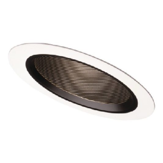 Halo Recessed 498P 6" Slope Ceiling Baffle for H47 Halo Housings, Black Baffle, White Trim