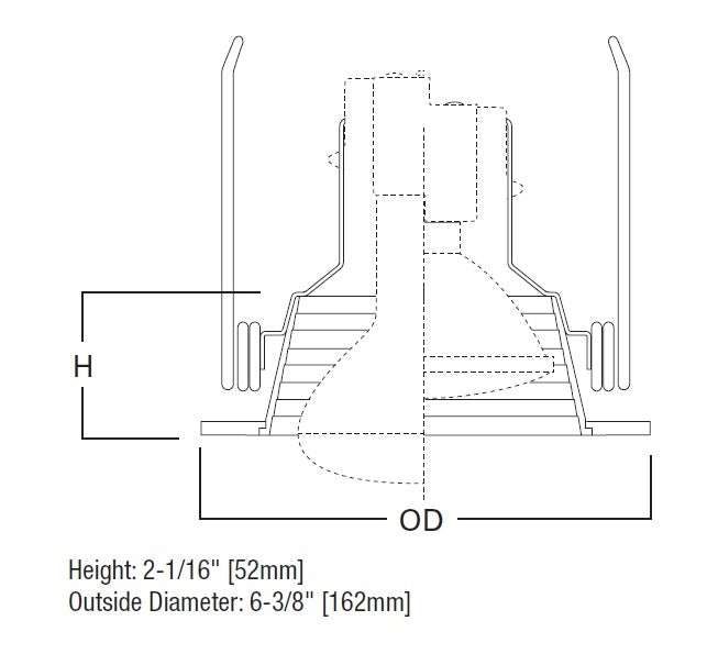 Halo Recessed 5010 5" Line Voltage Step Metal Baffle Trim for H5 Housings, White Trim, Black Baffle