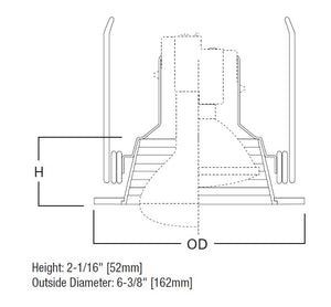 Halo Recessed 5010 5" Line Voltage Step Metal Baffle Trim for H5 Housings, White Trim, Black Baffle