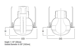 Halo Recessed 5054SNS 5" Dome Lens Showerlight Trim, Wet Location Listed, Satin Nickel Trim Ting with Dome Lens