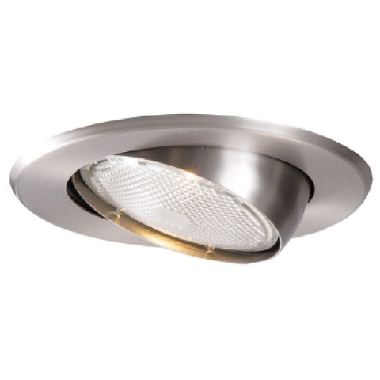 Halo Recessed 5070SN 5" Line Voltage Adjustable Gimbal for PAR Lamps in H5 Housings, 30 Degree Adjustable, Satin Nickel Trim Ring with Satin Nickel Eyeball