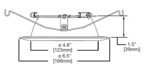 Halo Recessed 592W 5" LED Trim, White Reflector and Flange