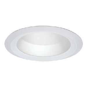 Halo Recessed 6121WH 6" Line Voltage Incandescent Shallow Full Cone Reflector, Self Flange, White Reflector, White Trim