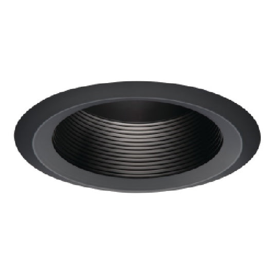 Halo Recessed 6125BKBB 6" Line Voltage Incandescent Full Cone Baffle, Self Flange, Black Baffle, Black Trim