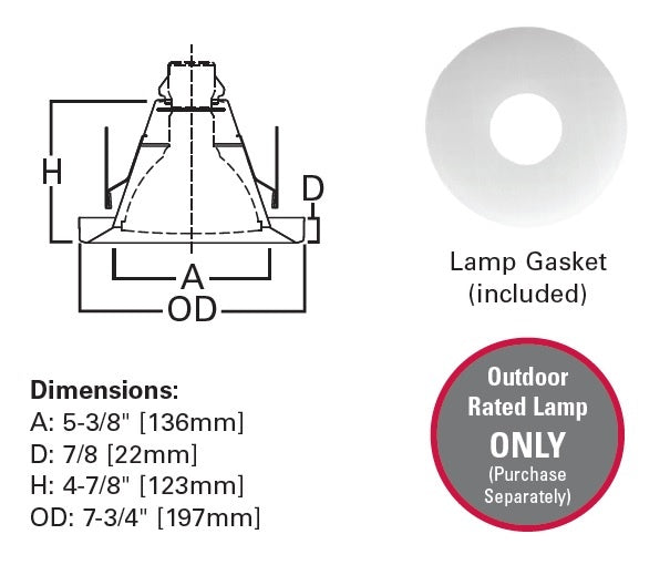 Halo Recessed 6145TBZ 6" Line Voltage Open Wet Location, Shallow Reflector, Self-flange, Tuscan Bronze Shallow Reflector