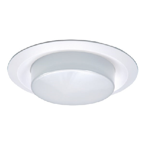Halo Recessed 6162WH 6" Line Voltage Drop Opal Plastic Lens Shower Trim, Reflector, Self-flange, White Trim