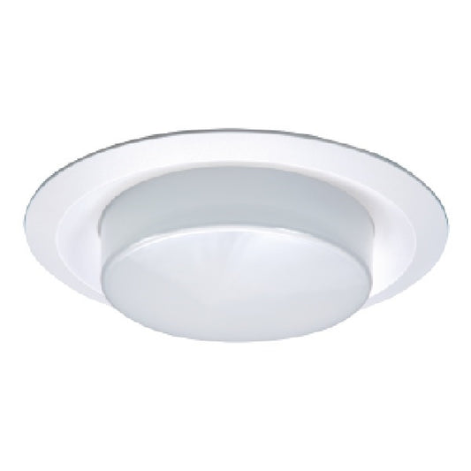 Halo Recessed 6162WH 6" Line Voltage Drop Opal Plastic Lens Shower Trim, Reflector, Self-flange, White Trim