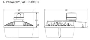 Halo ALS10A40GY 76.4W LED Site and Area Light, 10,000 Lumens, 4000K, Photocontrol, Gray