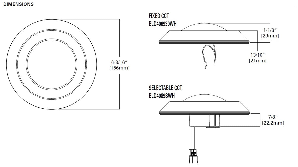 Halo Recessed BLD406930WH 4" Backlit LED Downlight, 600 Lumens, 90 CRI, 3000K, Matte White