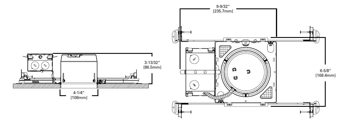 Halo Recessed E44PAR16ICAT 4" New Construction LED Ultra-Shallow Line Voltage IC Type Housing, Air Tight