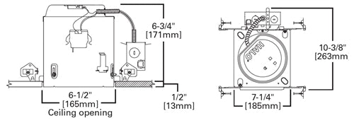 Halo Recessed E7ICATNB 6" New Construction LED, IC Type Housing, No Bracket with E26 Screw Base Housing