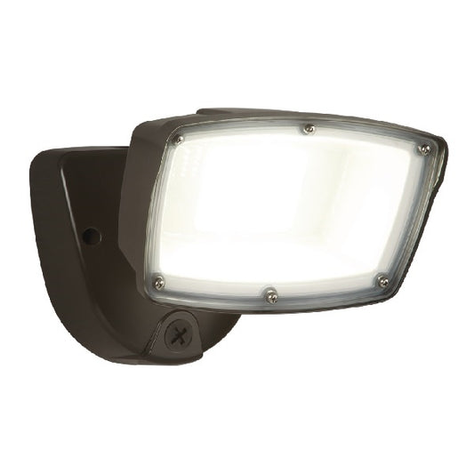 Halo FSL503TIB Single Head Large LED Floodlight, 5800 Lumens, Selectable CCT 3000K, 4000K, and 5000K, Integrated Photocell, Bronze