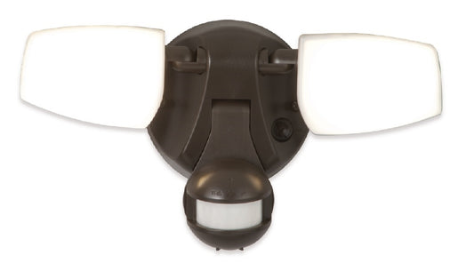 Halo FT18VCIB 13W LED Twin Floodlight, 1300 Lumens, Selectable CCT 3000K, 4000K, 5000K, Integrated Photocell, Bronze