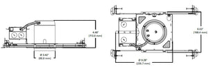 Halo Recessed H36PAR16ICAT 3" Shallow Line Voltage New Construction Housing for LED PAR16 Lamps