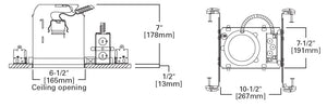 Halo Recessed H7ICATNB 6" New Construction Line Voltage IC Type Housing, Air Tight, No Bracket, 120V
