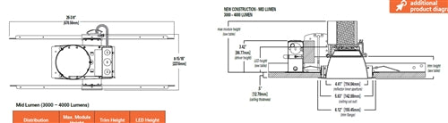Halo Recessed Commercial HC410D010IEM14 4" New Construction and Remodeler Housing, 1000 Lumens, 120277V, 50-60Hz, 14W Emergency Battery Pack with Integral Test