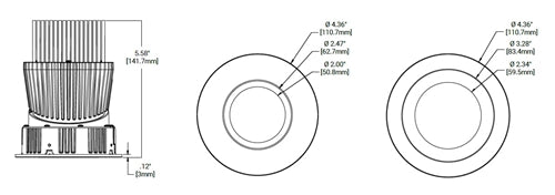 Halo Recessed HL36AR13927ED010ICAT 3" Round Shallow Directional Remodeler IC Housing, 13W, No Optic, 90 CRI, 2700K Color Temperature, 120-277V 0-10V 1% Dimming