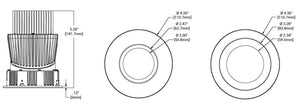 Halo Recessed HL36AR20935ED010TAT 3" Round Shallow Directional Remodeler Housing, 20W, 90 CRI, 3500K Color Temperature, 120-277V, 0-10V 1% Dimming, Thermally Protected and Airtight