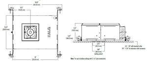 Halo Recessed HL36SA10D2WED010ICAT 3" Square Shallow Directional IC New Construction LED Housing, 10W, No Optic, 90 CRI, 3000K CCT, Dim to Warm, 120V Phase Cut 1% Dimming, 120-277V 0-10V 1% Dimming