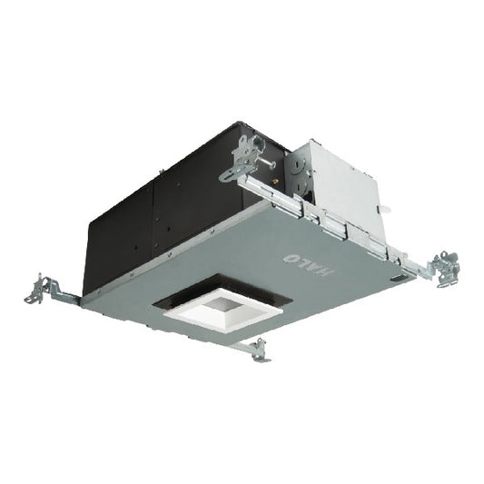 Halo Recessed HL36SA15D2WED010ICAT 3" Square Shallow Directional IC New Construction LED Housing, 15W, No Optic, 90 CRI, 3000K CCT, Dim to Warm, 120V Phase Cut 1% Dimming, 120-277V 0-10V 1% Dimming