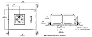 Halo Recessed HL36SA20930ED010ICAT  3" Square Shallow Directional IC New Construction LED Housing, 20W, No Optic, 90 CRI, 3000K Color Temperature, 120-277V, 120V Phase Cut 1% Dimming, 120-277V 1% Dimming