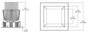 Halo Recessed HL36SAR13927ED010ICAT 3" Square Shallow Directional IC Remodel Housing, 13W, No Optic, 90 CRI, 2700K Color Temperature, 120V Phase Cut 1% Dimming, 120-277V 0-10V 1% Dimming