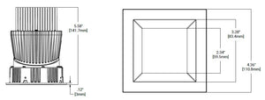 Halo Recessed HL36SAR13SP927ED010ICAT 3" Square Shallow Directional Remodeler Housing, 13W, Spot Distribution, 90 CRI, 2700K Color Temperature, 120-277V,  Cut 1% Dimming, 0-10V 1% Dimming, Insulation Contact and Airtight