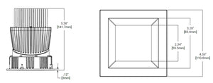 Halo Recessed HL36SAR20940ED010TAT  20W 3" Square Shallow Directional Remodeler Housing, No Optic, 90 CRI, 4000K, 120-277V 0-10V 1% Dimming/ 120V Edge Phase Cut 1% Dimming, Thermally Protected and Airtight