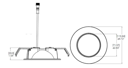 Halo Recessed HLA406FS5 4" Round LED Directional with Remote Driver/ Junction Box, 600 Lumens, 90 CRI, Field Selectable 2700K - 5000K, 120V, LE & TE Phase Cut 5% Dimming, Matte White Flange