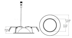 Halo Recessed HLA406FS5 4" Round LED Directional with Remote Driver/ Junction Box, 600 Lumens, 90 CRI, Field Selectable 2700K - 5000K, 120V, LE & TE Phase Cut 5% Dimming, Matte White Flange