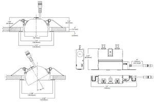 Halo Recessed HLA4S06VWFL9FS1EMWR 4" Square LED Directional with Remote Driver/ Junction Box, 600 Lumens, 80 Degree Very Wide Flood Distribution, 90 CRI, Field Selectable 2700K - 5000K, 120V, LE & TE Phase Cut 5% Dimming, Matte White Flange