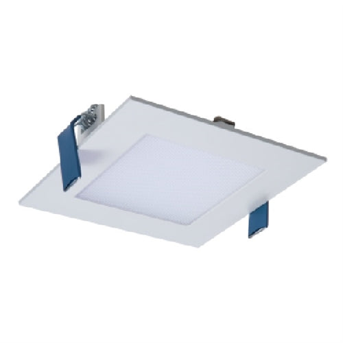 Halo Recessed HLB4S069FSE010MWR 4" Square LED Lens Downlight with Remote Driver/ Junction Box, 600 Lumens, 90 CRI, Field Selectable 2700-5000K, 120-277V 0-10V 5% Dimming, Matte White Flange