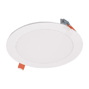 Halo Recessed HLBSL6099FS231EMWR 6" Round LED Lens Downlight with Remote Driver/ Junction Box, 900 Lumens, 90 CRI, Field Selectable 2700K, 3000K, 3500K, 120V, Matte White Flange Finish