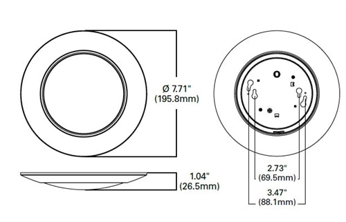 Halo Recessed HLCE6099301EWH-12P 6" LED Surface Disk Light, 940 Lumens, 3000K, 90 CRI, 120V, 60Hz, LE & TE Phase Cut 10% dimming, 12 Bulk Pack