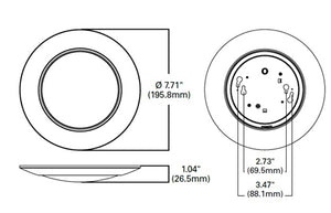 Halo Recessed HLCE6099401EWH-12P 6" LED Surface Disk Light, 1000 Lumens, 4000K, 90 CRI, 120V, 60Hz, LE & TE Phase Cut 10% dimming, 12 Bulk Pack