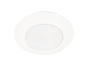 Halo Recessed HLCE6129FS1E 6" LED Disk Light, 1200 Lumens, 90 CRI, Selectable Color Temperature 2700K/3000K/3500K/4000K/5000K, Phase Cut Dimming to 10%, Matte White