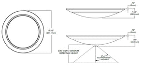 Halo Recessed HLCMS9129301EWH 9" Dimmable Motion-Sensor LED Surface Light, 1200 Lumens, 90 CRI, 3000K Color Temperature, 120V, LE & TE Phase Cut 10% Dimming, Matte White Flange