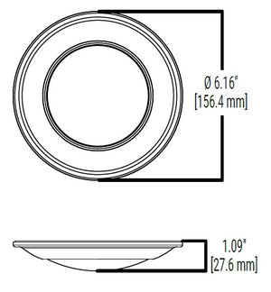 Halo Recessed HLS4099301EWH-6BP 4" Dimmable LED Surface Light, 700 Lumens, 90 CRI, 3000K, 120V, Matte White, 6 Bulk Pack