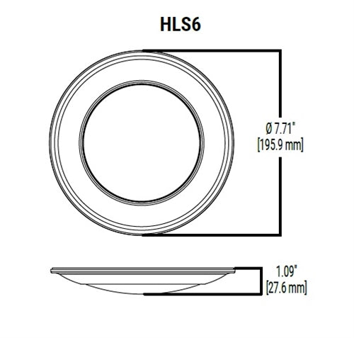 Halo Recessed HLS6099401EWH-6BP 6" Dimmable LED Surface Light, 945 Lumens, 90 CRI, 4000K, 120V, Matte White, 6 Bulk Pack