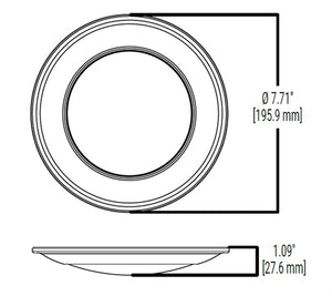 Halo Recessed HLS6099501EWH-6BP 6" Dimmable LED Surface Light, 750 Lumens, 90 CRI, 5000K, 120V, Matte White, 6 Bulk Pack