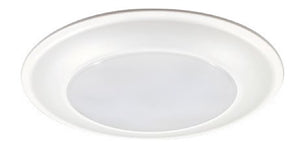Halo Recessed HLS6099FS1E-12BP 6" LED Disk Light, 1200 lumens, 90 CRI, 5CCT (2700K, 3000K, 3500K, 4000K, 5000K), Phase Cut Dimming 10%, Matte White, 12-Pack